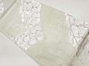 蝶に牡丹模様織出し袋帯